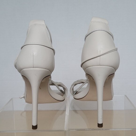 Banana Republic Treccia Braided Bone Leather Strappy Stiletto Heels Size 7M - Picture 8 of 16
